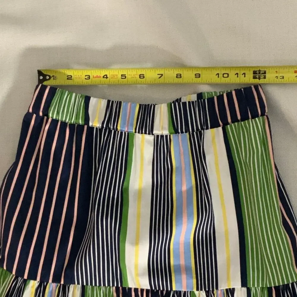 Tory Burch Field Day Stripe cotton Peasant skirt‎ Nwt size small $398